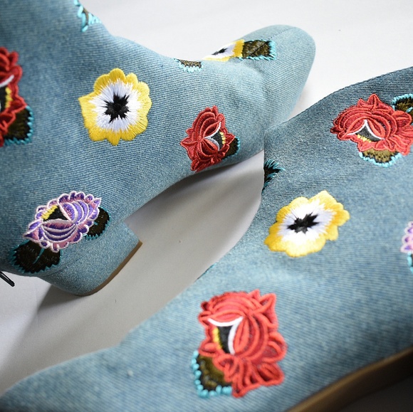 Betsey Johnson Twiggy Denim Floral Bootie - Picture 4 of 8